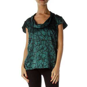 Banana Republic Green Black Satin Blouses
